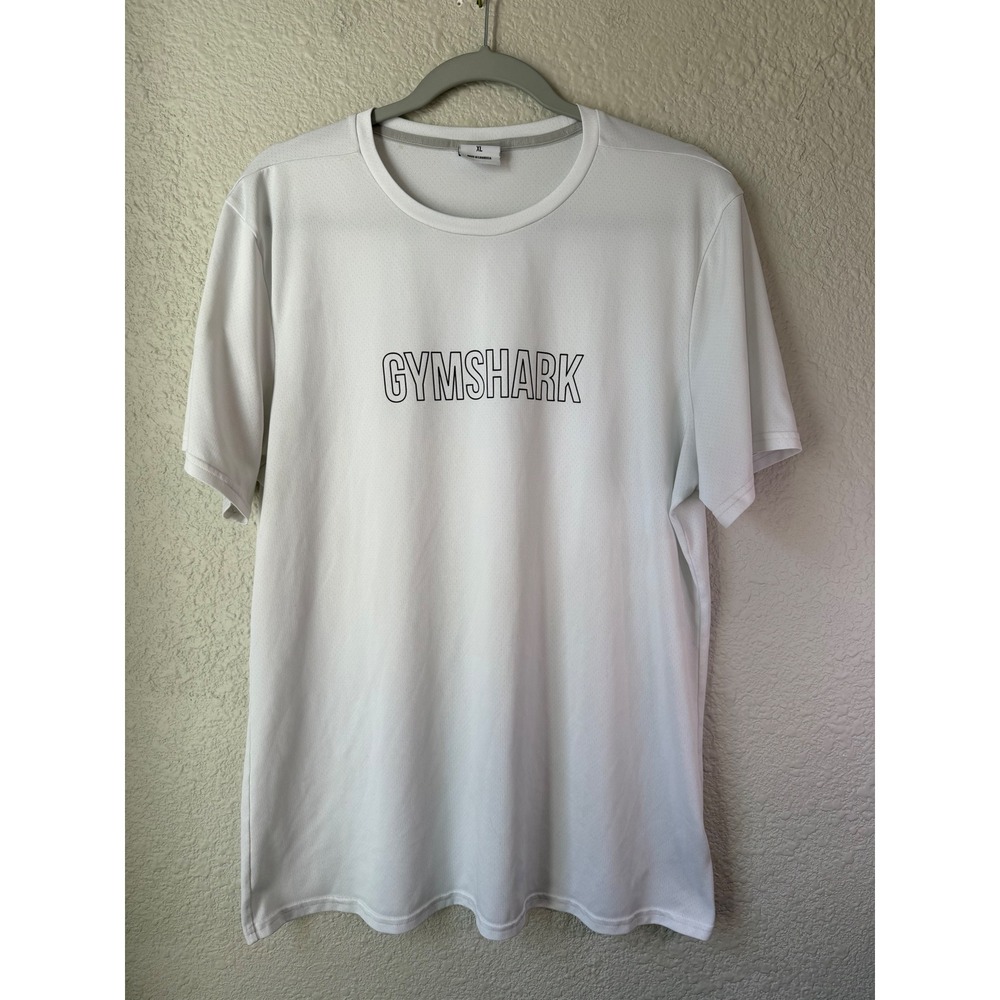 Gymshark Mens Arrival T-Shirt White Graphic Logo Training Gym Top XL